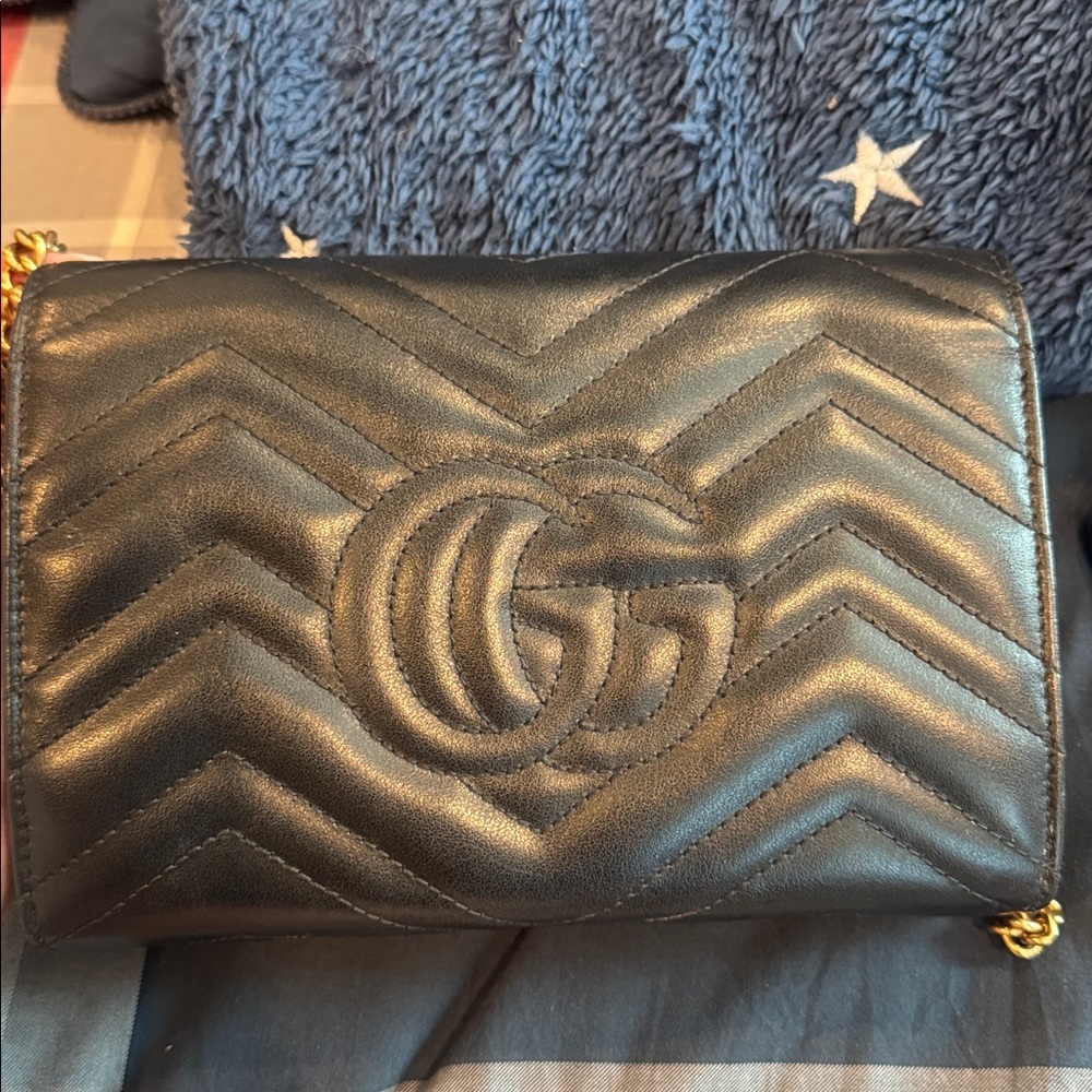 Gucci Black Mini Bag with Gold Logo - Picture 4 of 5